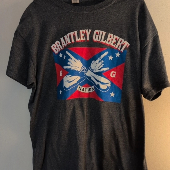 Adult Brantley Gilbert Gray Graphic T-Shirt - Picture 1 of 4